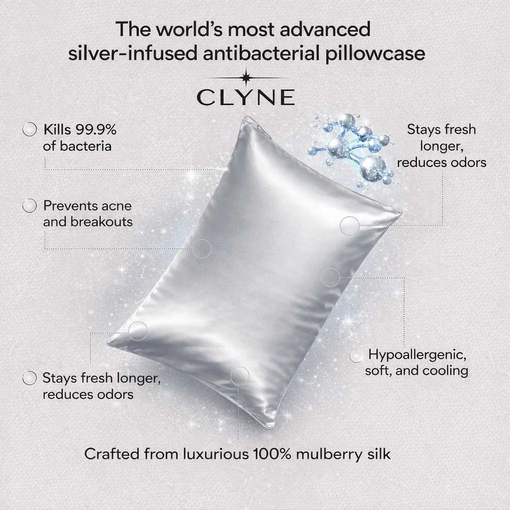 Queen Size Anti-Acne Silk Pillowcase- Silver