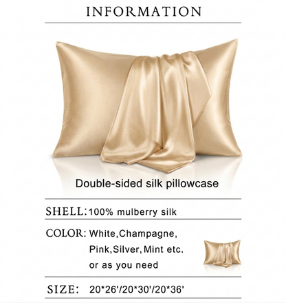 King Size Anti-Acne Silk Pillowcase - Champagne