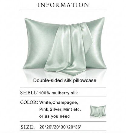 Queen Size Anti-Acne Silk Pillowcase- Mint