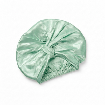Premium Silver Ion Silk Hair Bonnet - Mint