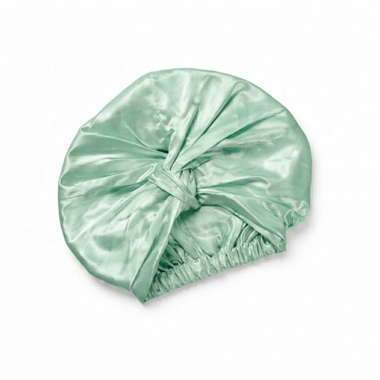 Premium Silver Ion Silk Hair Bonnet - Mint
