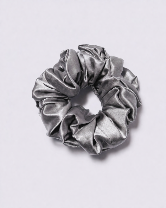Premium Silk Scrunchie - Silver