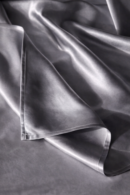 Premium Silver Ion Silk Bed Sheet - Silver