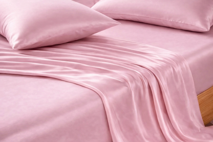 Premium Silver Ion Silk Bed Sheet - Pink