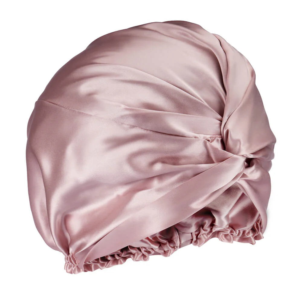 Premium Silver Ion Silk Hair Bonnet - Pink