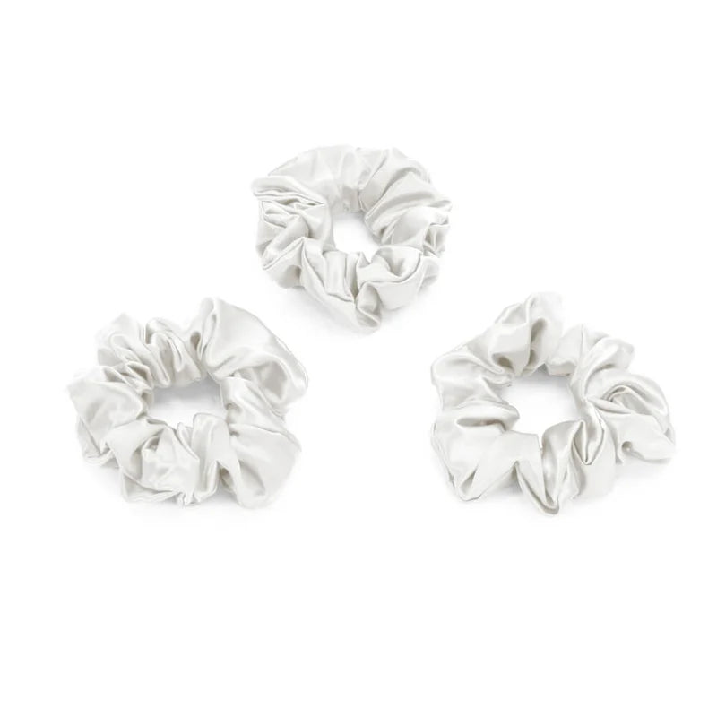 Premium Silk Scrunchie - White