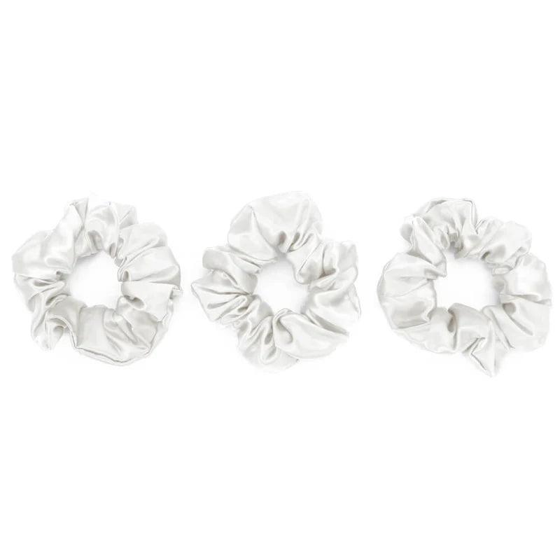 Premium Silk Scrunchie - White