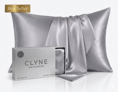 Queen Size Anti-Acne Silk Pillowcase- Silver